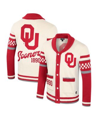Colosseum - Men's and Women's  Cream Oklahoma Sooners Wild Collective Button-Up Jacquard Sweater