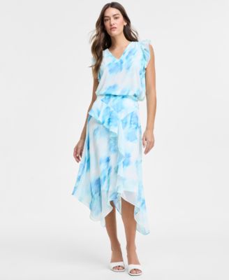 Jones New York - Women's Ruffled Chiffon Bias-Cut Skirt