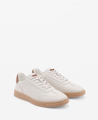 MANGO - Men's Contrasting Panel Leather Sneakers