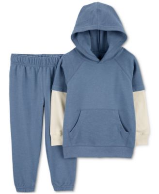 Carter's - Toddler Boys Layered-Look Hooded T-Shirt & Pull-On Pants, 2 Piece Set