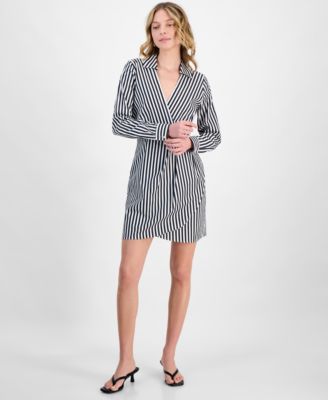 HUGO - Women's Cotton Striped Collared Sheath Dress