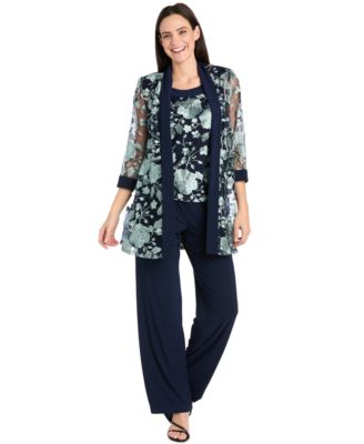 R & M Richards - Women's 2-Pc. Embroidered Jacket & Pants Set