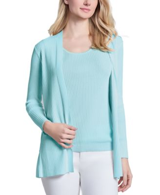 Jones New York - Women's Long-Sleeve Side-Slit Cardigan Sweater
