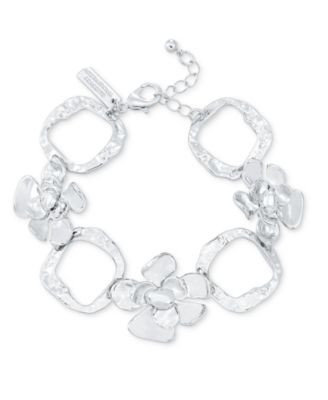 I.N.C. International Concepts - Silver-Tone Flower Statement Flex Bracelet
