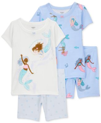 Carter's - Toddler Girls Mermaid-Print Snug-Fit Cotton Pajamas, 4 Piece Set