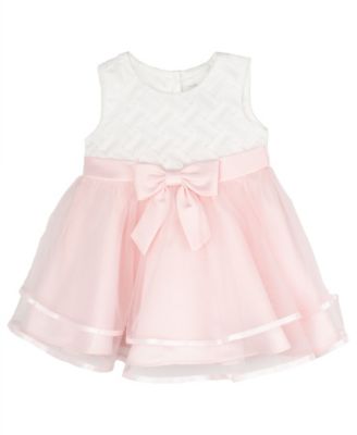 Rare Editions - Baby Girl Two-Tone Basket Weave Social Dress