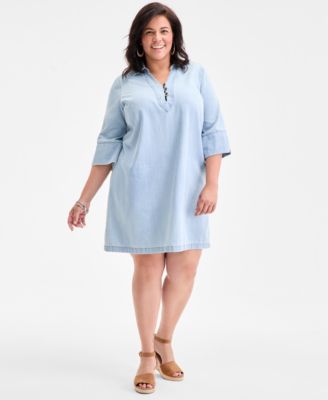 Style & Co - Plus Size Denim Dress, Exclusively at Macy's