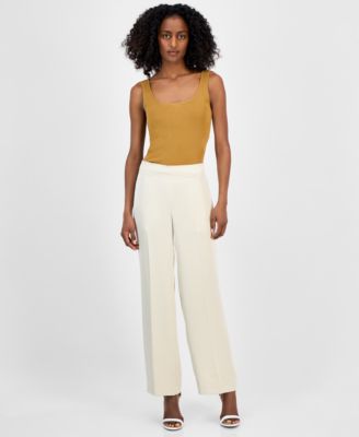 Anne Klein - Women's Pull-On High-Rise Wide-Leg Pants