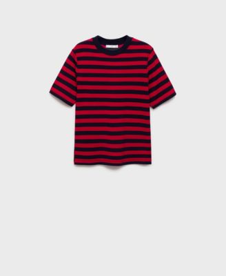 MANGO - Women's Striped Short-Sleeved T-Shirt