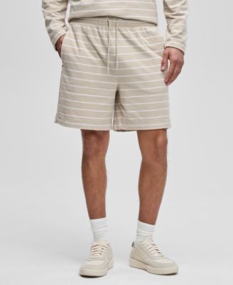 Mode of One - Men's Horizontal-Stripe Terry Shorts