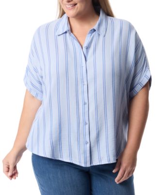 Gloria Vanderbilt - Plus Size Daisy Cuffed-Sleeve Button-Front Shirt