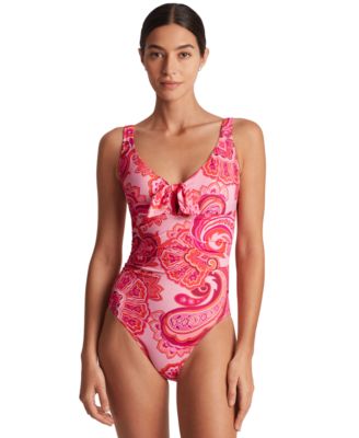 Lauren Ralph Lauren - Women's Printed Tie-Front One-Piece Swimsuit