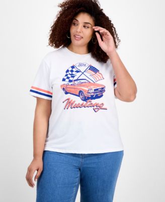 Hybrid - Trendy Plus Size Mustang Crewneck Tee