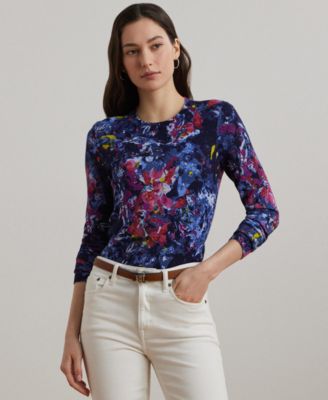 Lauren Ralph Lauren - Women's Print Cotton-Blend Sweater