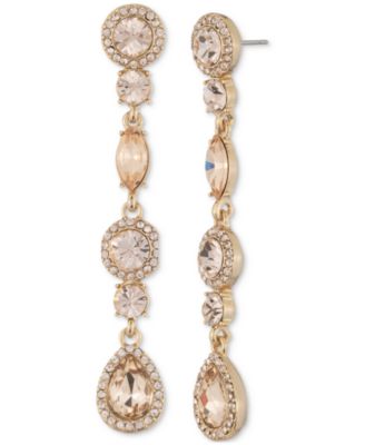 Givenchy - Mixed Crystal Halo Linear Drop Earrings