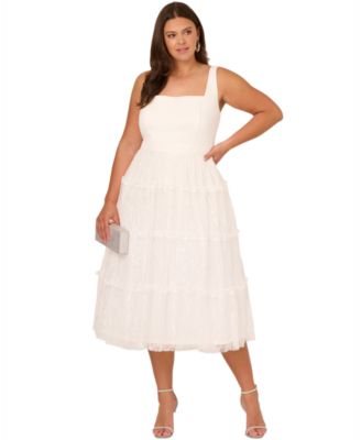 Adrianna - Plus Size Crepe & Lace Midi Dress