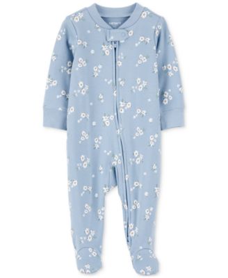 Carter's - Baby Girls Floral 2-Way-Zip Cotton Sleep & Play Footed Coverall