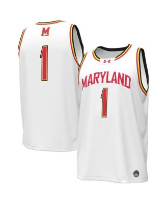 Under Armour - Men's 1 White Maryland Terrapins Replica Basketball Jersey