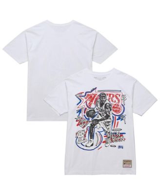 Mitchell & Ness - Men's Allen Iverson White Philadelphia 76ers Hardwood Classics Chalked Up T-Shirt