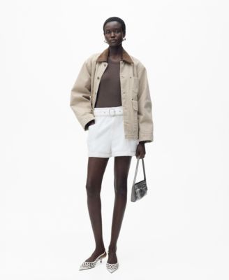 MANGO - Women's Rolled Hem Paperbag Shorts