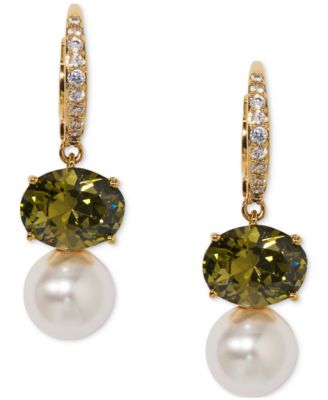 Eliot Danori - Cubic Zirconia & Imitation Pearl Drop Earrings