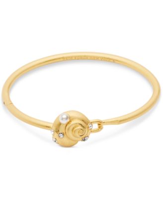 kate spade new york - Gold-Tone Mixed Stone Shell Bangle Bracelet