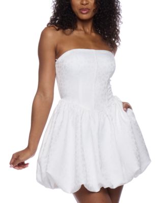 B Darlin - Juniors' Jacquard Strapless Bubble Dress