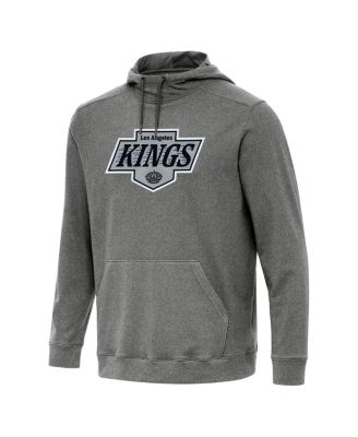Antigua - Men's Heather Black Los Angeles Kings Cloud Pullover Hoodie