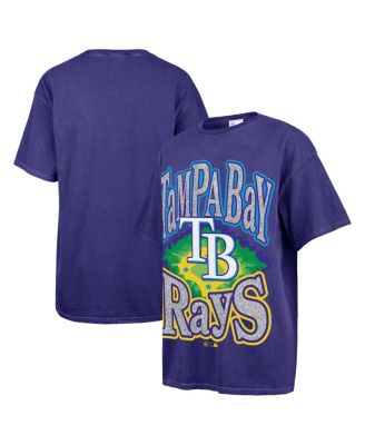 '47 Brand - Women's Navy Tampa Bay Rays Flashing Lights Boyfriend T-Shirt