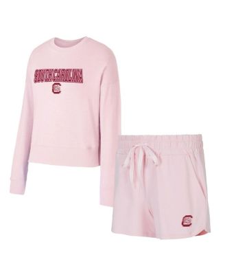 Concepts Sport - Women's Pink South Carolina Gamecocks Elevation Tri-Blend Long Sleeve Top and Short, Set of 2