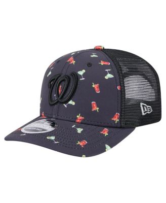 New Era - Men's Black Washington Nationals Adventure Drinks Pattern 9SEVENTY Stretch-Snap Hat