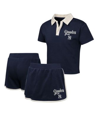 Outerstuff - Big Girls Navy New York Yankees Base Trainer Johnny Polo and Skort Set