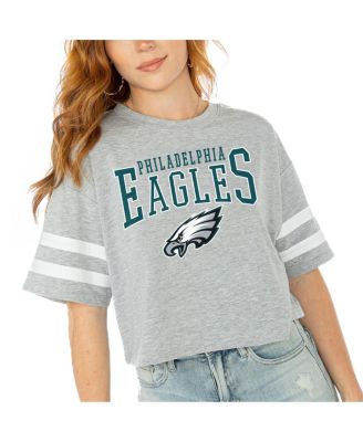 Gameday Couture - Women's Gray Philadelphia Eagles Gridiron Glam Cropped T-Shirt