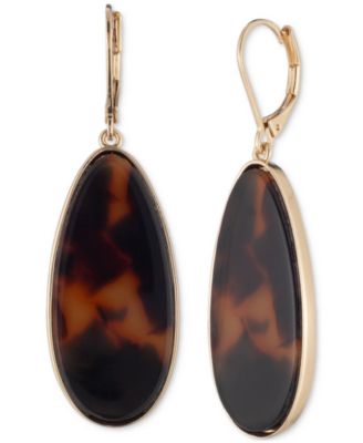 Lauren Ralph Lauren - Gold-Tone Tortoise Large Drop Earrings