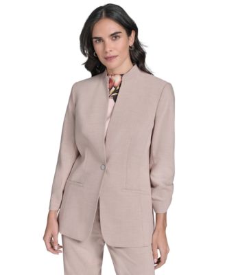 Calvin Klein - Women's Textured 3/4-Sleeve One-Button Jacket