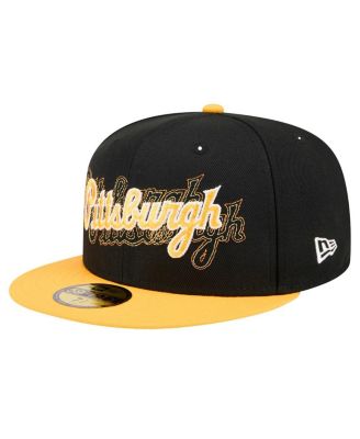 New Era - Men's  Black Pittsburgh Pirates Shadow Stitch 59FIFTY Fitted Hat