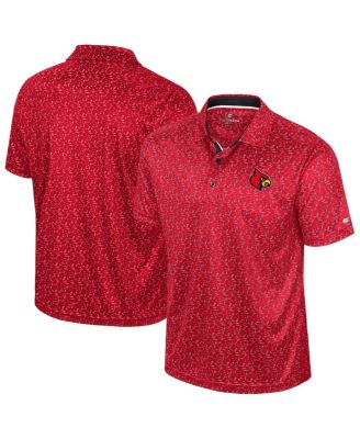 Colosseum - Men's Red Louisville Cardinals Sublimated Golf Polo Shirt