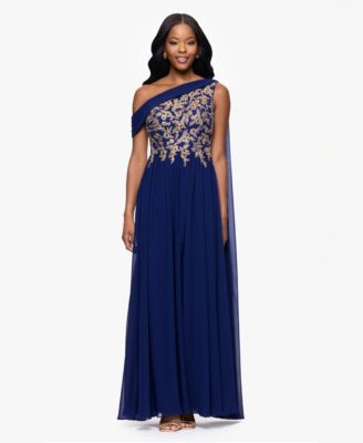 Betsy & Adam - Women's Embroidered Off-The-Shoulder Dress