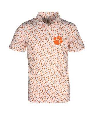 Garb - Toddler White Clemson Tigers Earnest Allover Print Polo Shirt