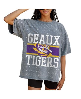 Gameday Couture - Women's Gray LSU Tigers On the Ball Oversized T-Shirt