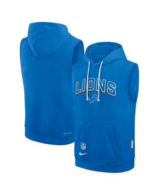 Nike - Men's Blue Detroit Lions Sideline Performance Sleeveless Pullover Hoodie