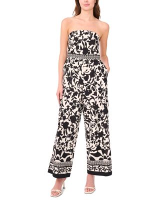 MSK - Women's Strapless Straight-Leg Jumpsuit