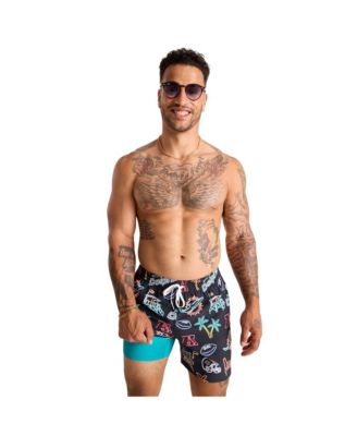 Chubbies - Men's 5.5" Black Miami Dolphins The Neon Lined Classic Swim Trunks