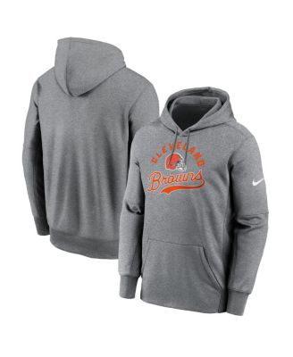Nike - Men's Heather Gray Cleveland Browns Performance Fleece Pullover Hoodie