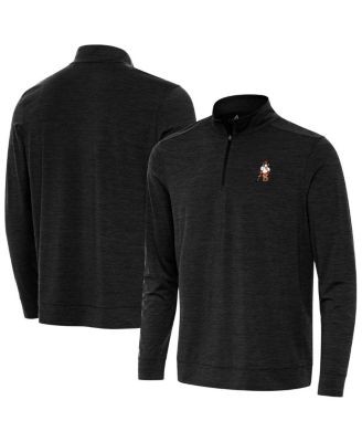 Antigua - Men's Heather Black Clemson Tigers Golfer Bright Quarter-Zip Top