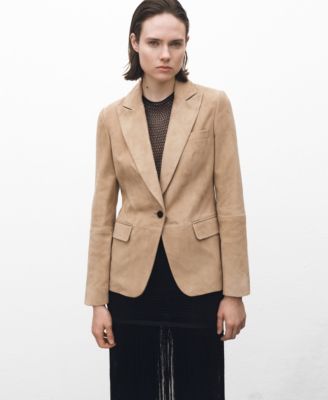 MANGO - Women's Fitted Suede Jacket