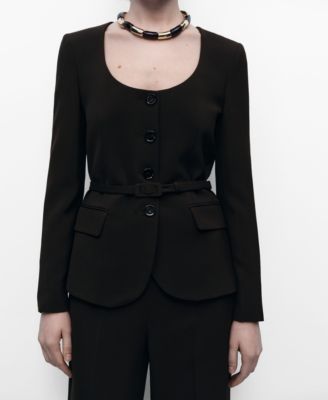 MANGO - Women's Belt Suit Jacket
