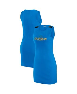 WEAR by Erin Andrews - Women's x Gracie Hunt Powder Blue Los Angeles Chargers Ribbed Tank Dress