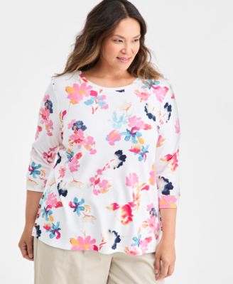 Style & Co - Plus Size Side-Button Knit Tunic Top