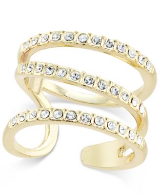 I.N.C. International Concepts - Gold-Tone Triple Band Pav&eacute; Statement Ring